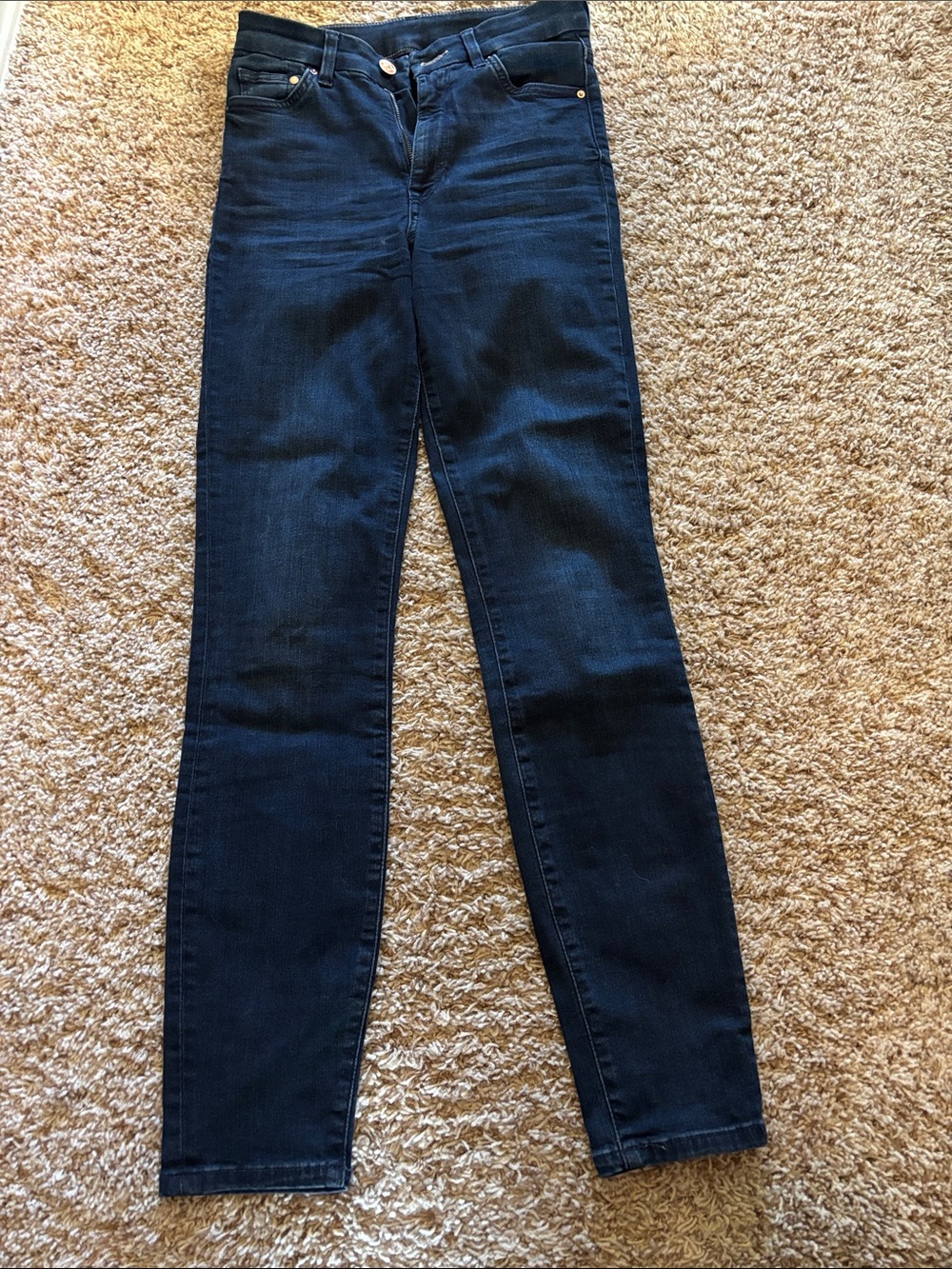 Women's &Denim Skinny Jeans in Deep Indigo Stretch Denim
